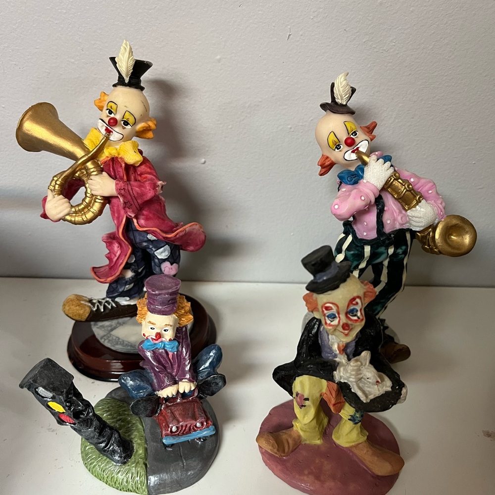 Colorful Clown Figurines Set
